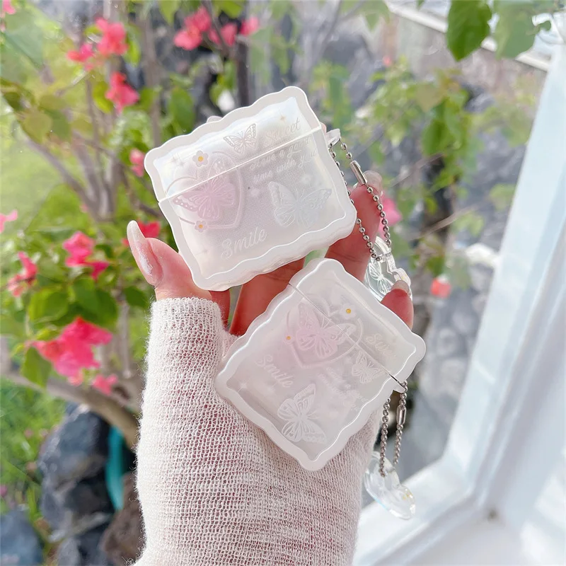 

Shell Pattern Butterfly Pendant Case for Apple AirPods 1 2 3 Pro Cases Cover IPhone Bluetooth Earbuds Earphone Air Pod Pods Case