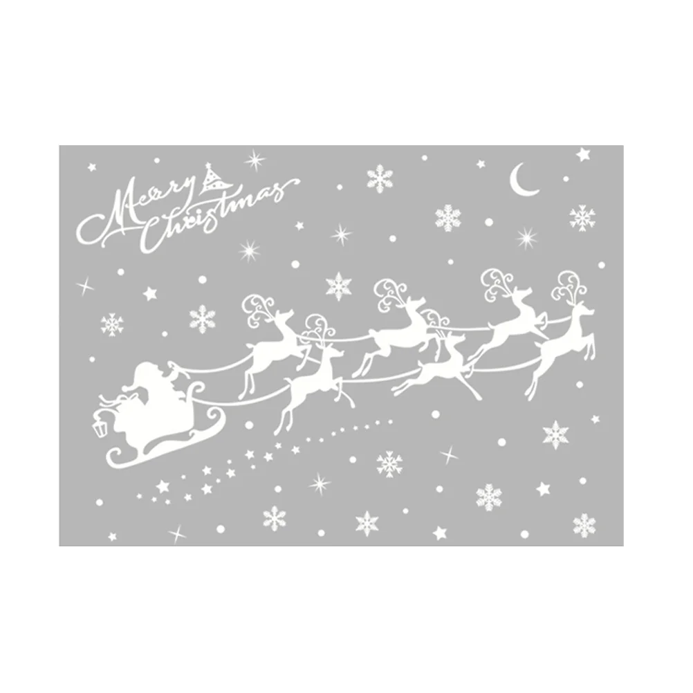 

Santa Window Stickers Christmas Sleigh Cling Holiday Claus Sticker Year New Celebration Clings Doormerry Decal Wall Decals
