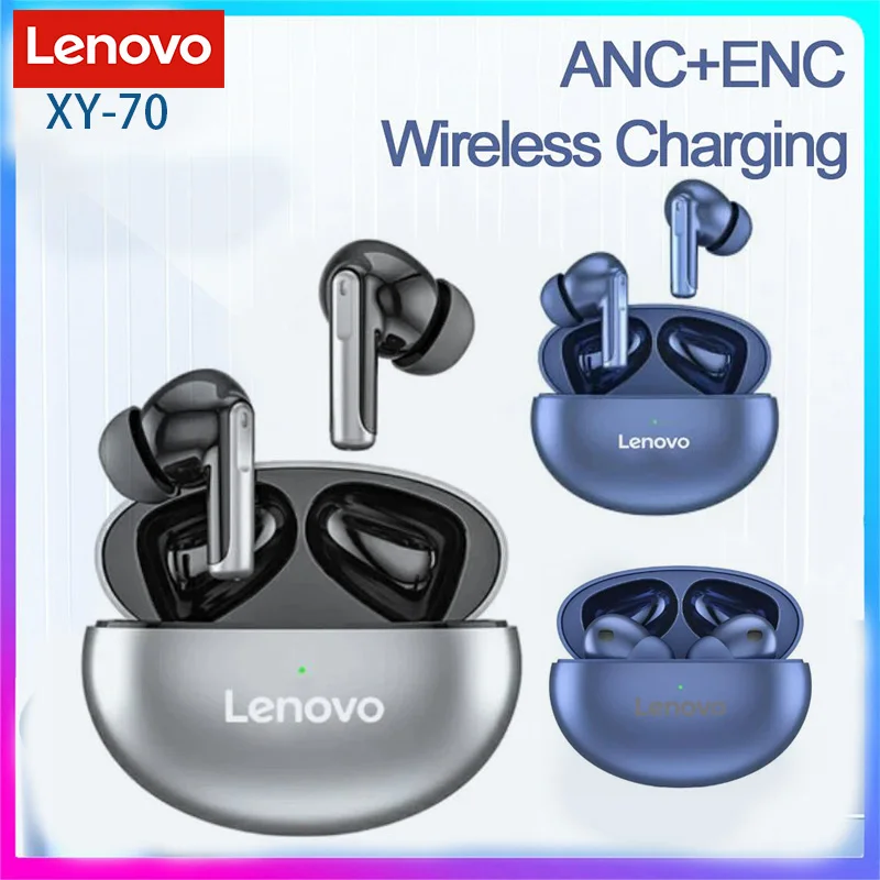 

Lenovo ANC Bluetooth Earbuds XY-70 TWS Noise Cancel Wireless Charging Earphones Sport Low Latency Waterproof Headset With Mic