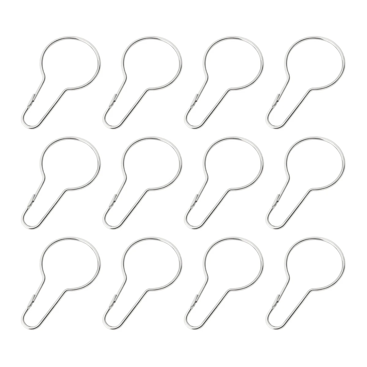 

OUNONA 12 Curtain Hooks Glide Roller Rustproof Stainless Steel Rings With Clips Polished for Bathroom Rods Curtains