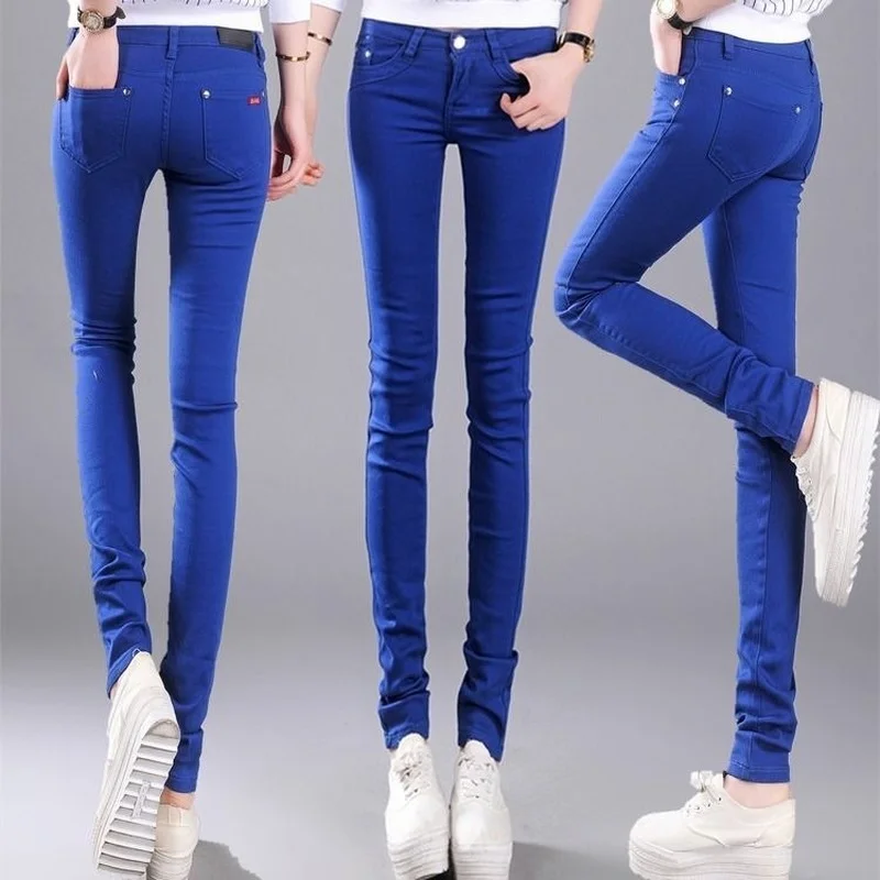 

Woman Jean Pants Summer Large Size White Jeans Women's Skinny Slim Streetwear Pencil Pants Pantalones Vaqueros Mujer E33
