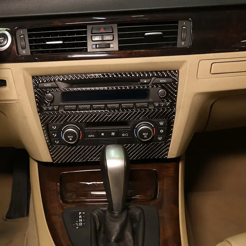 Для BMW 3 серии E90 E92 E93 2005-2012 Мягкое углеродное волокно центральная консоль