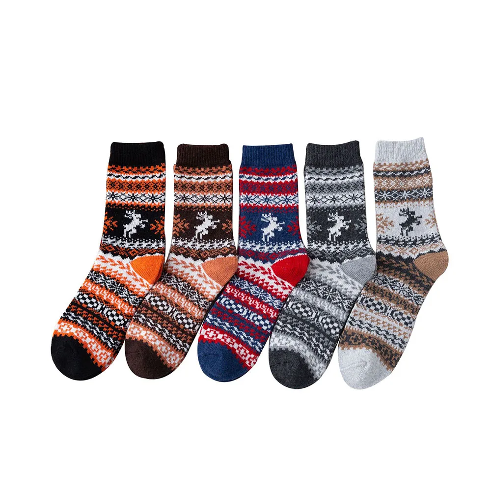 2021 Winter and Autumn New Styles Women Wool Socks Christmas Deerlet Warmer Cashmere Thermal Thicken Ethnic Style Women Socks