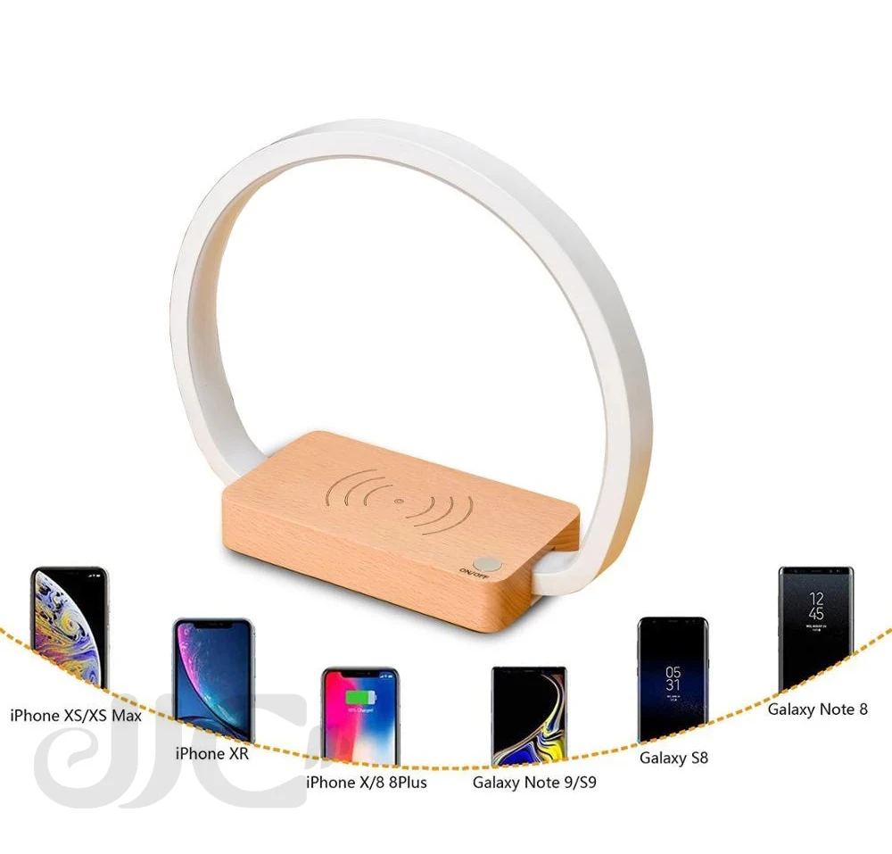 

Светодиодный ночсветильник JJC с защитой глаз и беспроводным зарядным устройством, Складная Настольная лампа для спальни, фойе, офиса