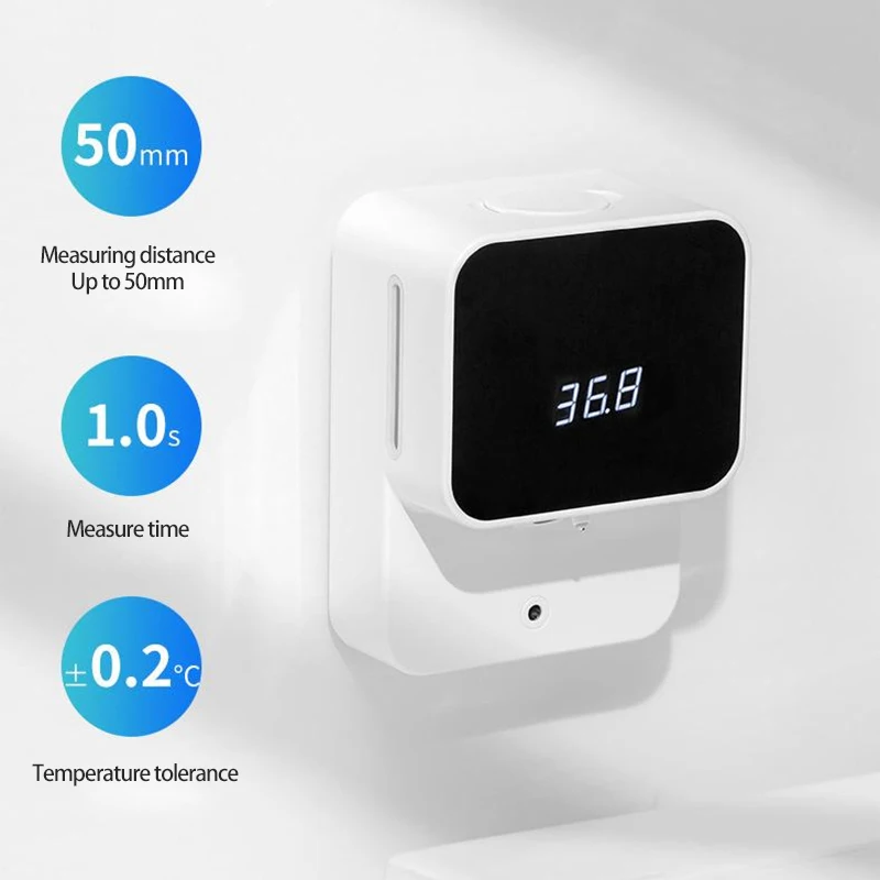 

Body Temperature Soap Dispenser Smart Sensor Foam Wall-mounted Infrared Non-contact Hand Sanitizer Charging Holder Home Tools