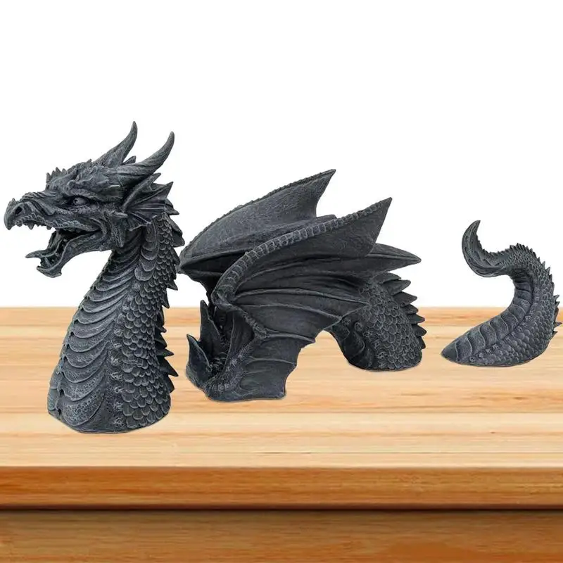 

Resin Gardening Dragon Statue Decorative Durable Sculpture Garden Aesthetic Decor Courtyard Ornament Gift