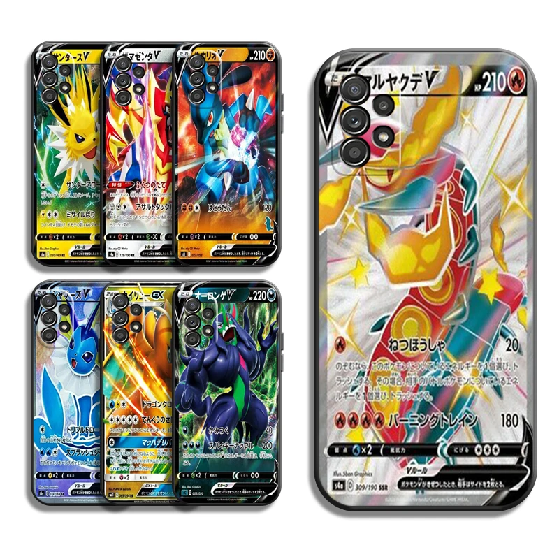 

Pokémon Flash Card Phone Cases For Samsung Galaxy A31 A32 A51 A71 A52 A72 4G 5G A11 A21S A20 A22 4G Funda Soft TPU Carcasa