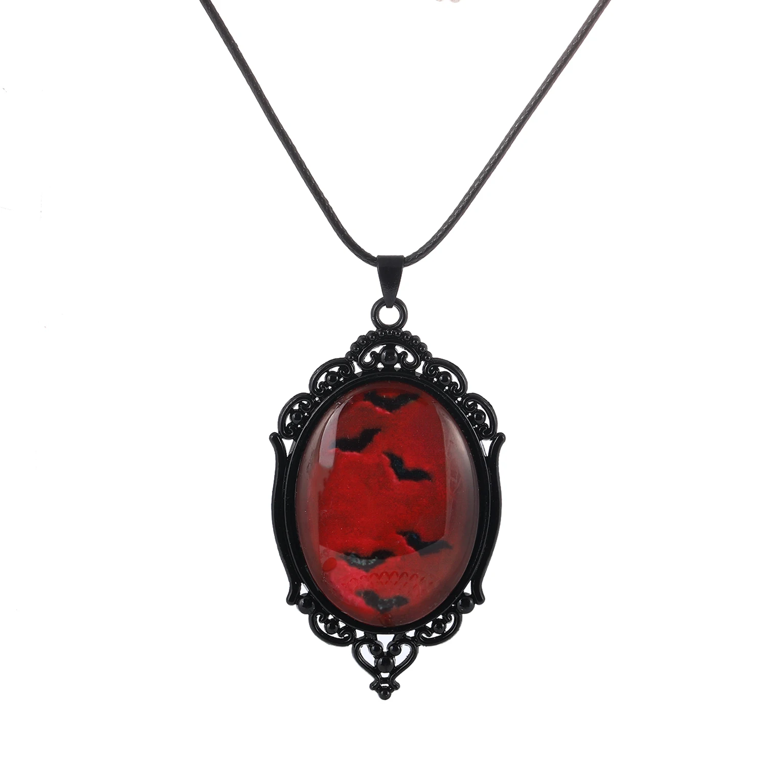 

Gothic Vampire Bat Cameo Necklace Vintage Blood Bat Red Cabochon Pendant Choker Mystic Scarlet Witch Necklace for Women Girls