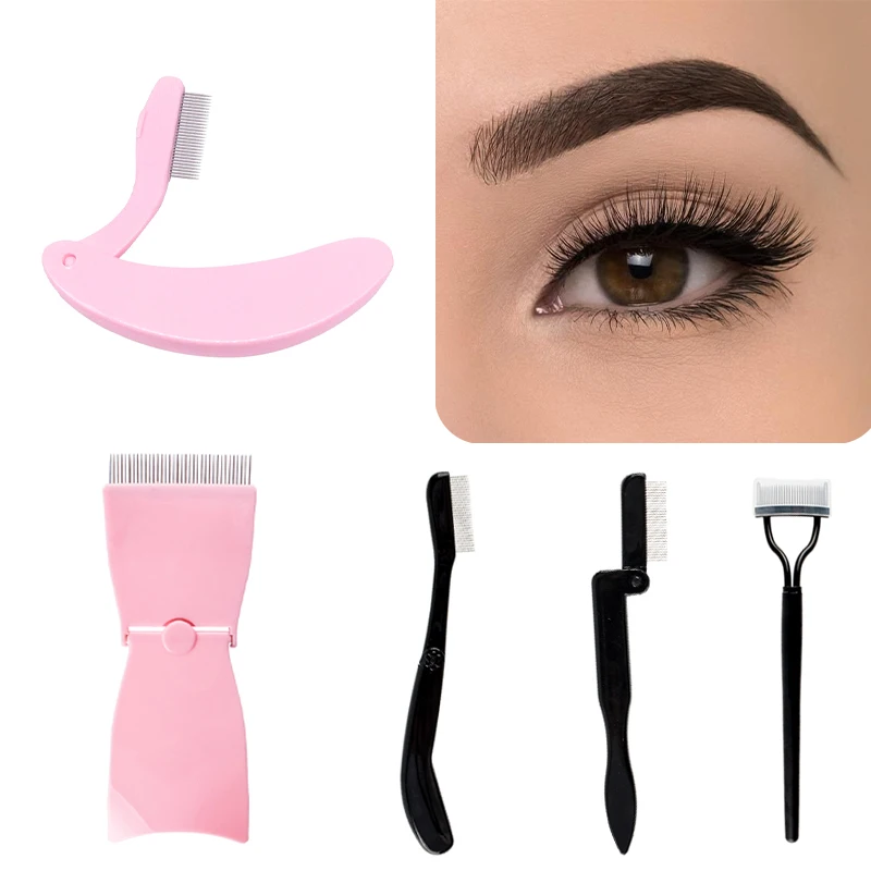 

Eyelash Curler Beauty Makeup Lash Separator Foldable Metal Eyelash Brush Comb Eyebrow Comb Foldable Mascara Curl Cosmetic Tools