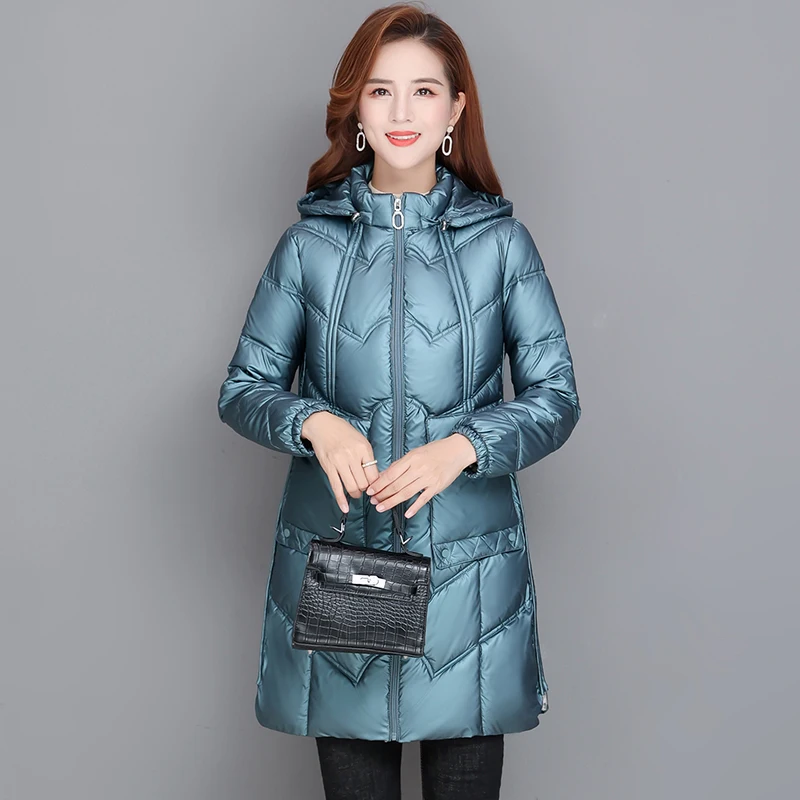 Winter Coats Woman Jackets 2023 Parkas Warm Thick Down Jacket Hooded Fashion Slim Solid Winter Clothes Women