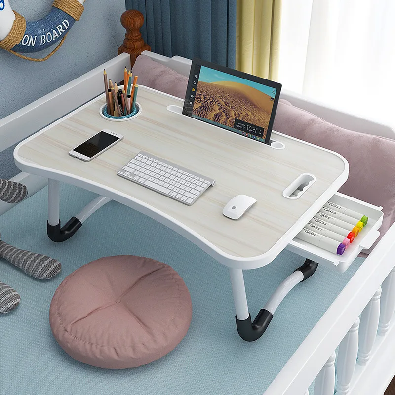 

Laptop Desk 2021 New Desk Table Bed Computer Lazy Desk Home Small Writing Desk Girl Bedroom Simple Student Folding Dormitory Sit