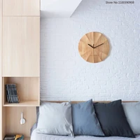 12 inches wooden wall clock nordic simplicity mute single side creative pointer clock battery powered bedroom living room decor
