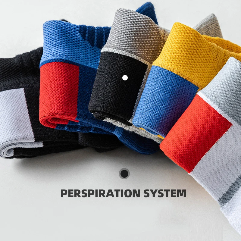Sports Socks for Men Short Socks Thickened Shock-absorbing Terry Sweat-absorbing Running Breathable Mesh Basketball Towel Socks