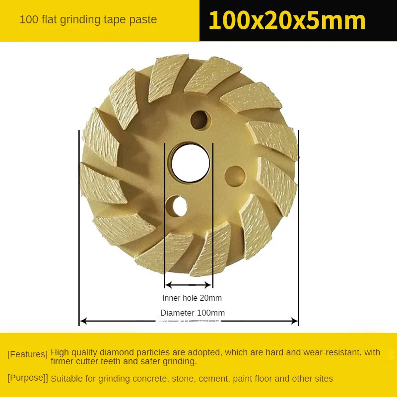 

Profession Double Row Grinding Wheel Wear Resistance Cement Stone Concrete Grinding Sheet Hard Metal Alloy Mini Durable Tools