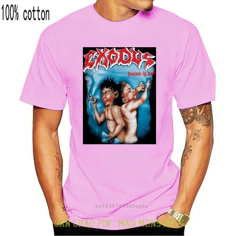

2018 летняя повседневная мужская футболка, новинка, футболка с надписью Exodus, связанная с альбомом крови, тяжелый металл (SMLXL2XL), Мужская футболк...