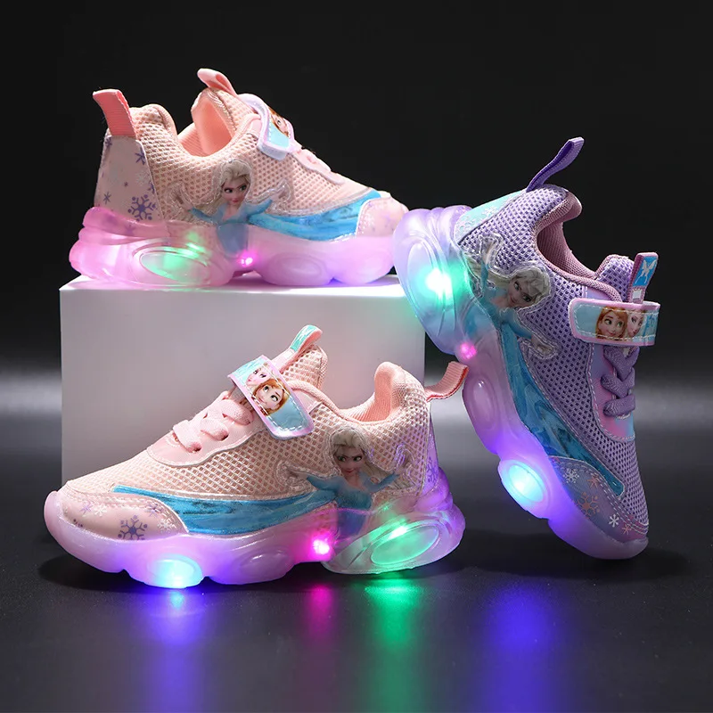 Fashion Leisure Infant Tennis Hot Sales LED Lighted Classic Toddlers Excellent Baby Girls Sneakers Cute First Walkers Shoes
