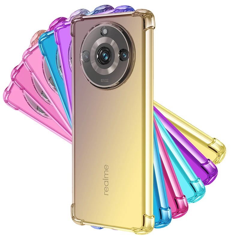 Фото Гибкий противоударный чехол из ТПУ для Realme 11 Pro + чехол для телефона тонкий с защитой от царапин для Oppp Realme 10s 10 Pro + прозрачный милый градиент №1