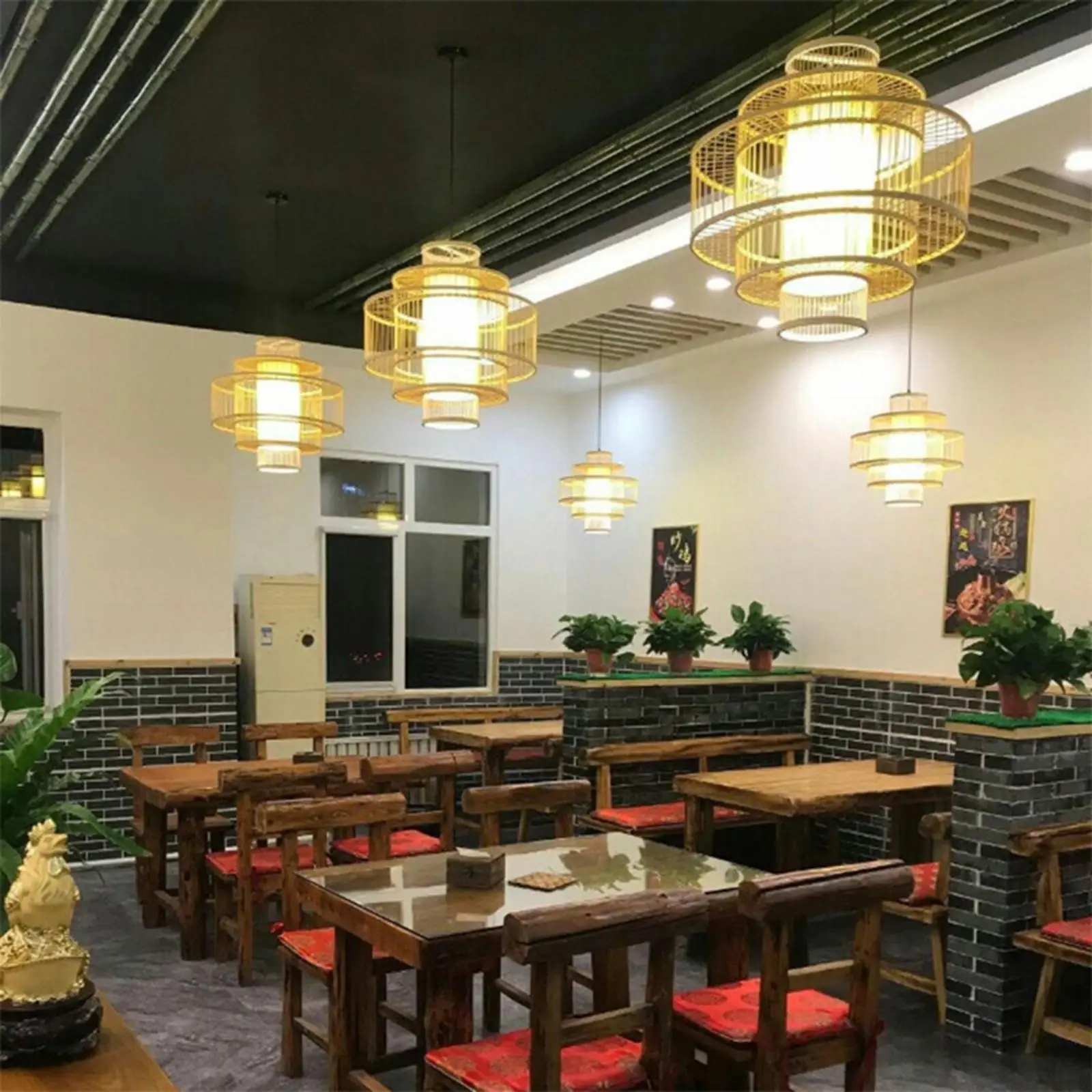 

Retro Ceiling Chandelier, Decorative Hand Woven Pendant Light for kitchen Room