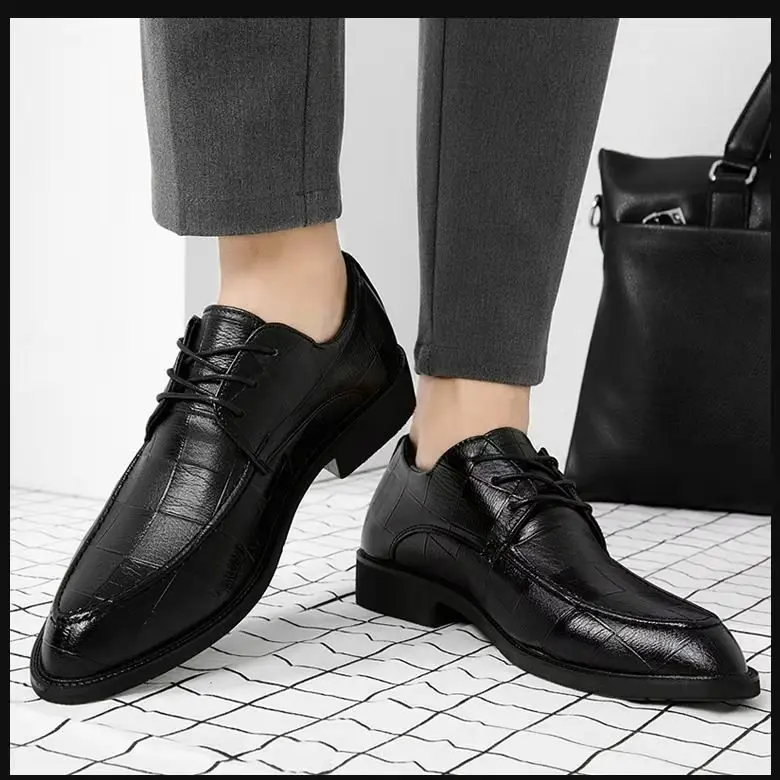 

Men Dress Shoes Casual Leather Business Plus British Versatile Fashion Low Top Solid Color Zapato De Vestir Para