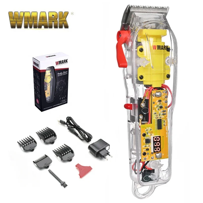 

WMARK NG-118 Rechargeable Barber Professional Hair Trimmer Transparent Precision Fade Hair Clipper Electric Cutting Machine