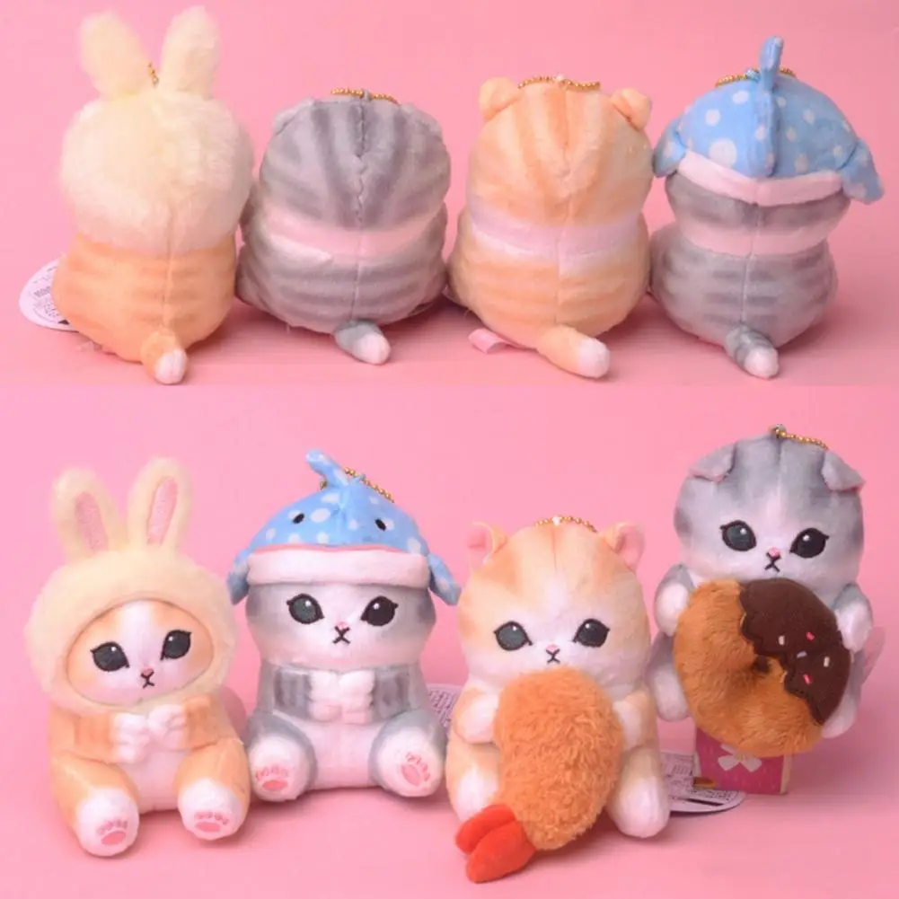 

Lovely Animal Plush Pendant Fully Filled Plush Key Ring Plushies Mini Cat Doll Keychain Purse Accessories Decorative