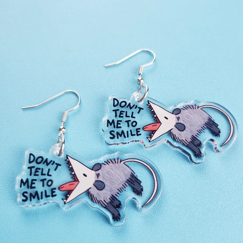 

Don't Tell Me Tosmile Novel Cute Mouse Acrylic Earrings Creative Stay Weird Jewelry Personalized Charm Suitable for Women Gifts