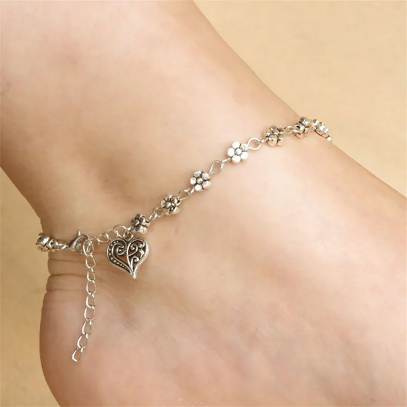 

Huitan Boho Women's Flowers Anklets Aesthetic Bracelet on the Leg Barefoot Sandals Ankle Accessories Party Jewelry Wholesale Lot