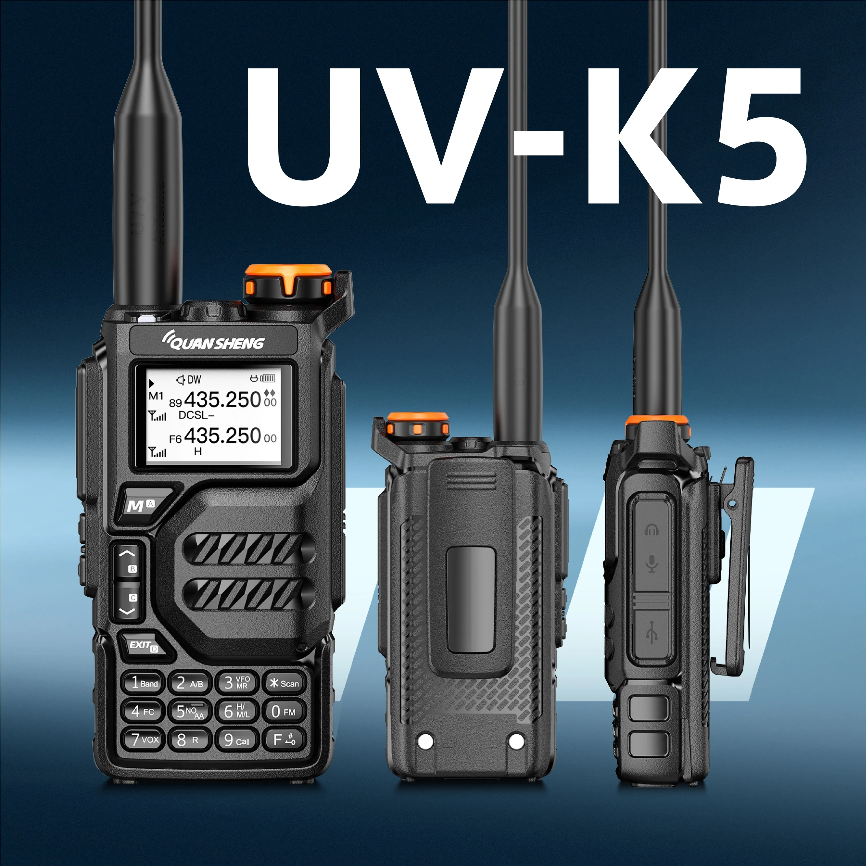 Quansheng UV-K5 quansheng UVK5 K5 двухсторонняя радиосвязь 50-600 МГц Type C зарядка AM FM
