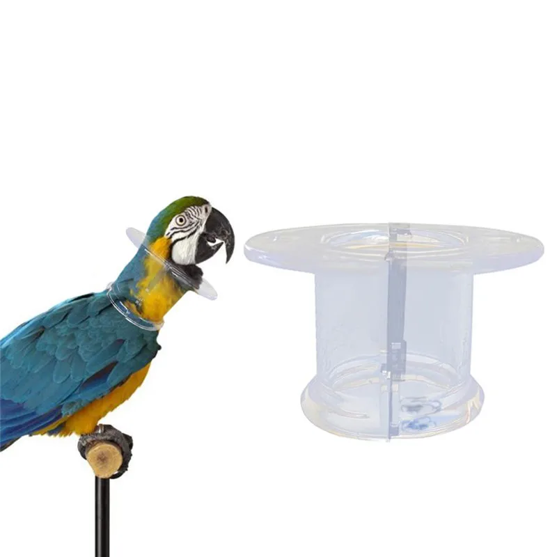 

Bird Acrylic Tube Collar For Severe Parrot Feather Plucking Neckband Restricts Neck Movement For Macaw Cockatoo African Grey