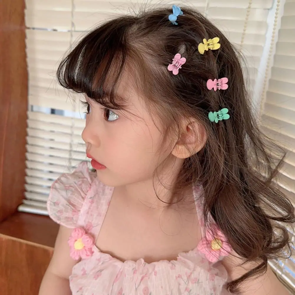 

Flower Hair Clips Adorable Kids Flower Hairpins 10-piece Set of Solid Color Anti-slip Clips for Lightweight Bangs Styling