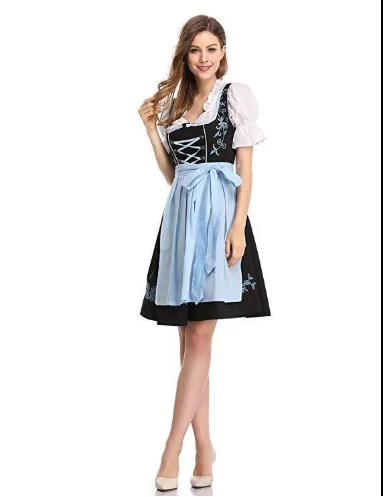 

Женское традиционное платье дирндл на Октоберфест, немецкое баварское праздничное платье горничной, карнавальный нарядный костюм для вече...