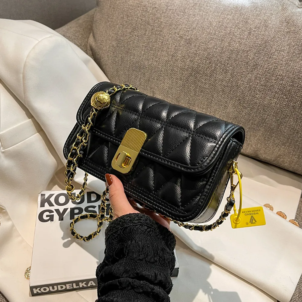

Hifashion Chain Small Crossbody Bags For Women 2022 Trend Luxury Designer Quilted PU Leather Shoulder Purse Flap Ladies Handbags