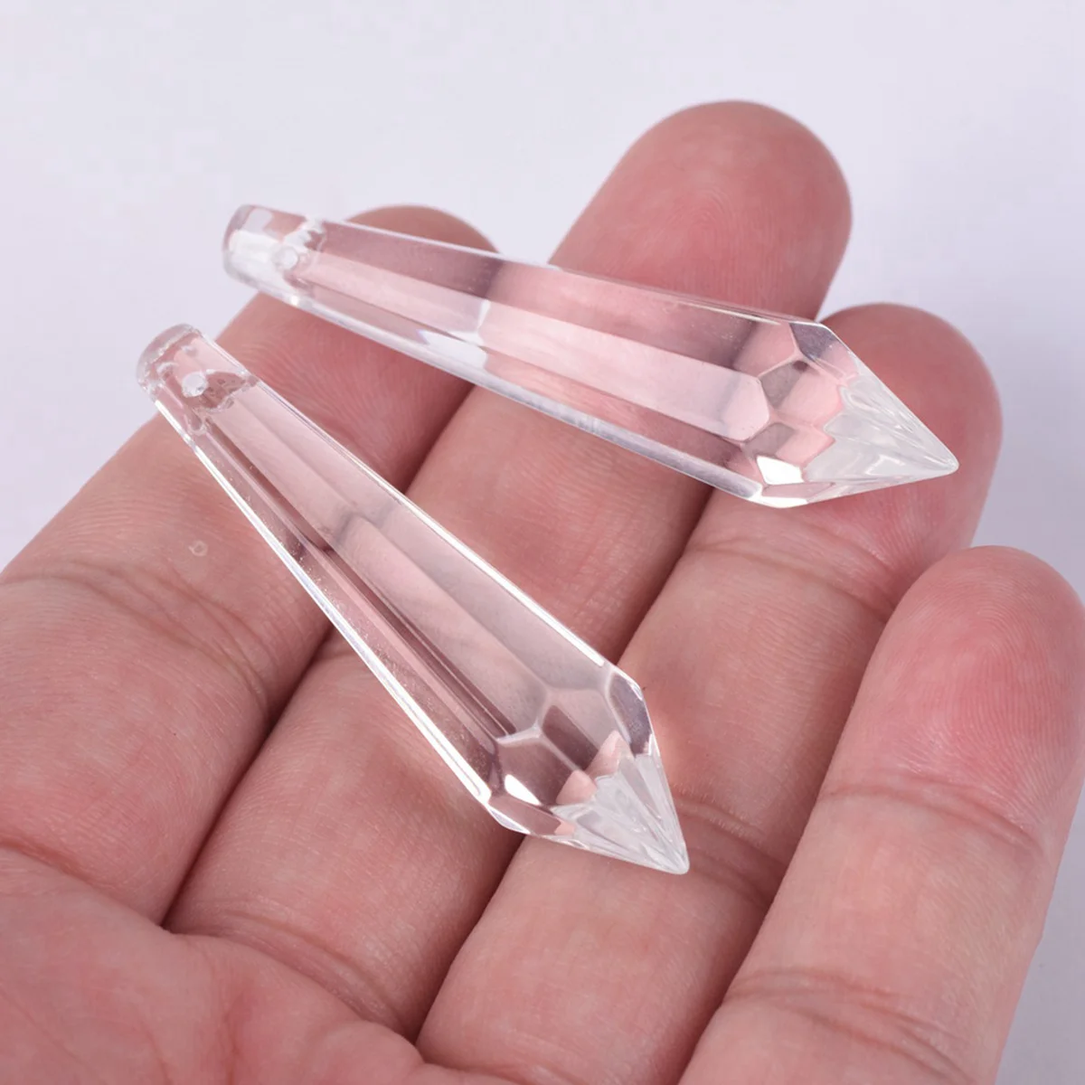 

1pcs Bicone Prism Teardrop Faceted Crystal Glass 35mm 52mm 58mm 78mm 98mm Loose Pendant for DIY Crafts Jewelry Making