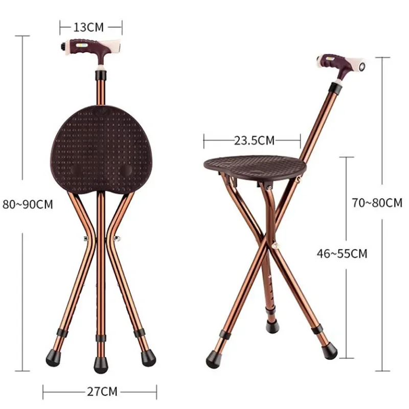 Портативный табурет для пожилых людей складной с тростью сверхлегкая