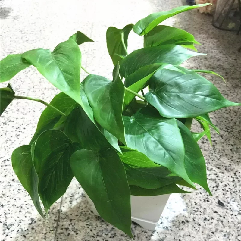 

NEW2023 Artificial Calla Leaves Real Touch Tulip Radish Leaf Outdoor Waterproof Green Plants