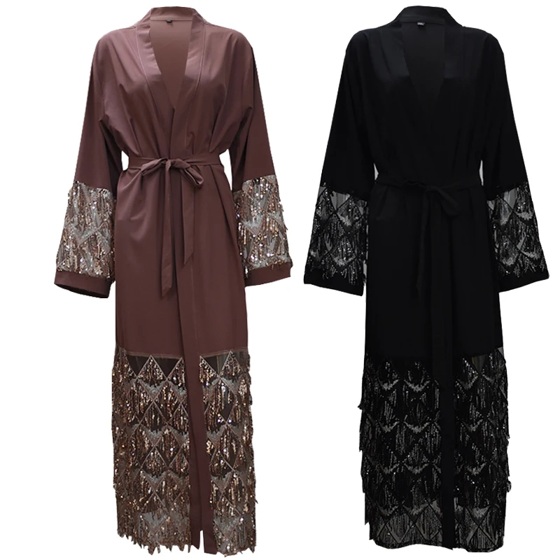 

Abayas для женщин, мусульманская Мода, хиджаб, платье, Jilbab Kaftan Abaya, Дубай, Турция, кимоно, кардиган, женская одежда, ислам