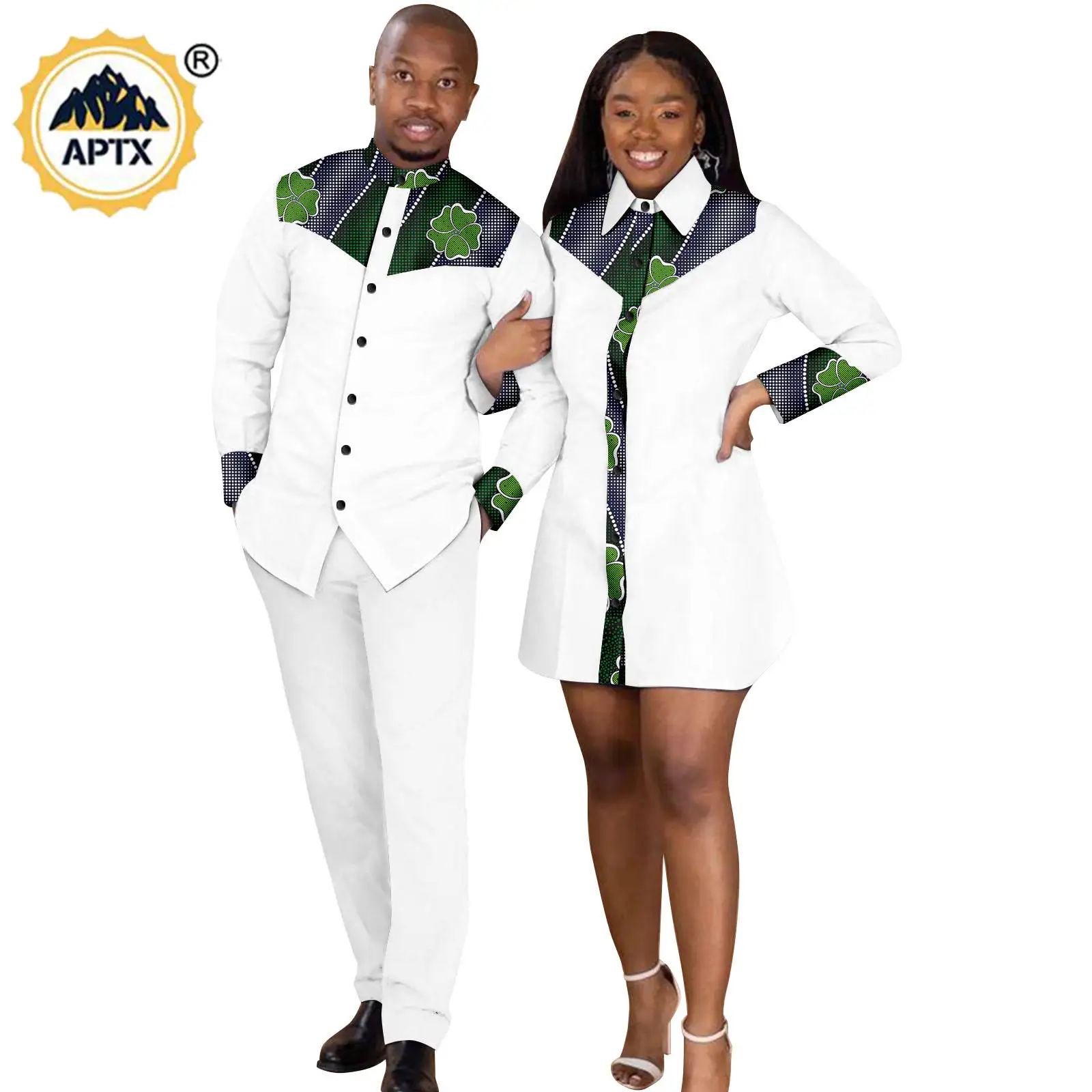 Рубашка в африканском стиле мини-платья для женщин подходящая одежда пары Дашики