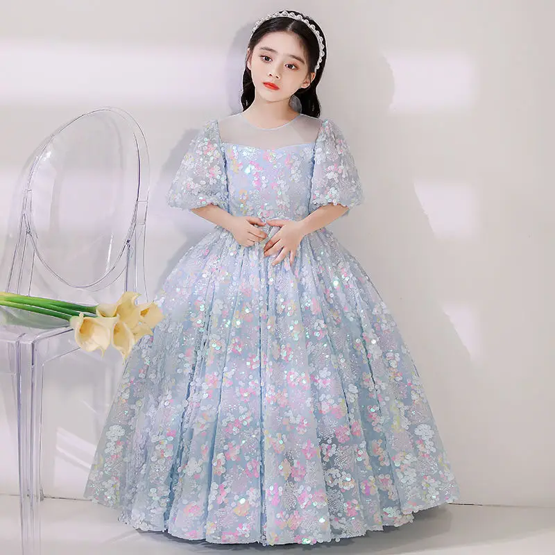 

Детское платье принцессы, испанское платье, полная длина, пышное элегантное платье для свадебной церемонии, платье для девочек на день рождения, детское платье для девочек