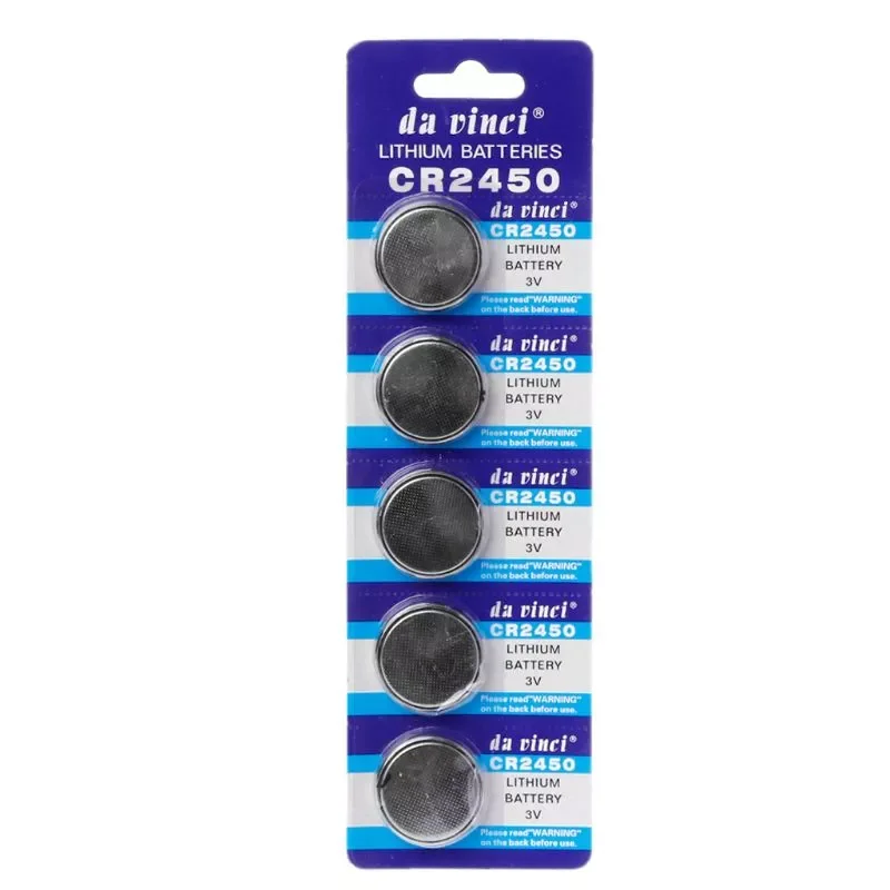 

5PCS Button Battery CR2450 Electronic Lithium Coin Cell Batteries 3V KCR2450 5029LC LM2450 Watch Toy Remote X6HB