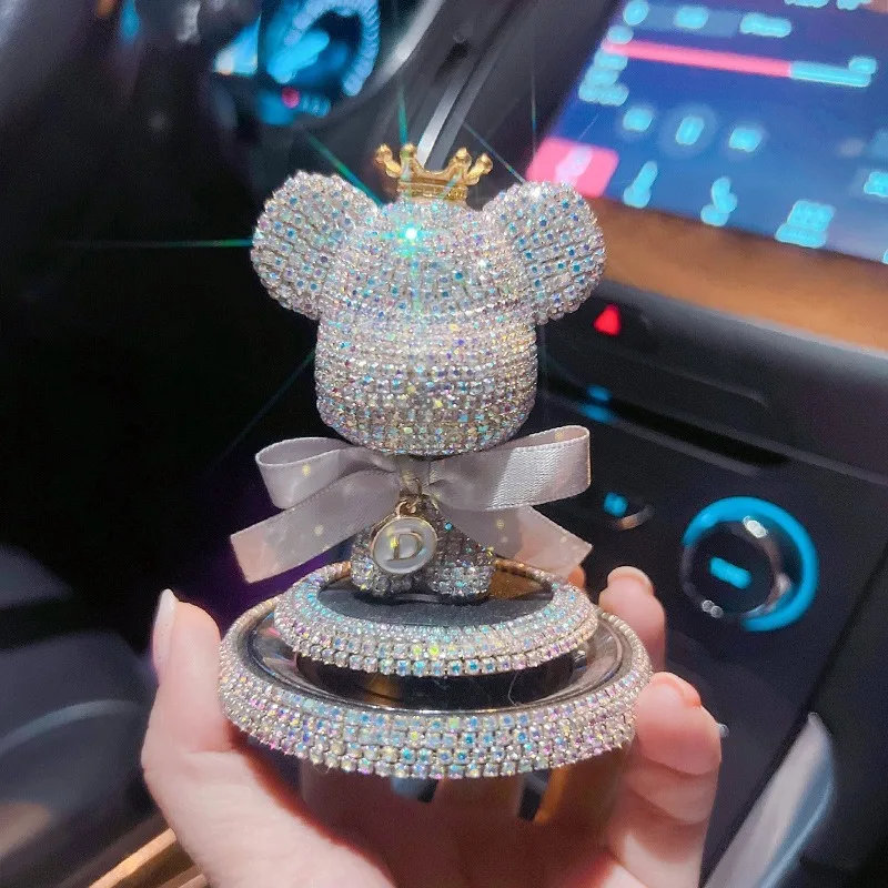 

Алмазная Корона Из Сплава, Большая Голова Медведя, Украшение Автомобиля, Выбор Буквы, Центральная Консоль