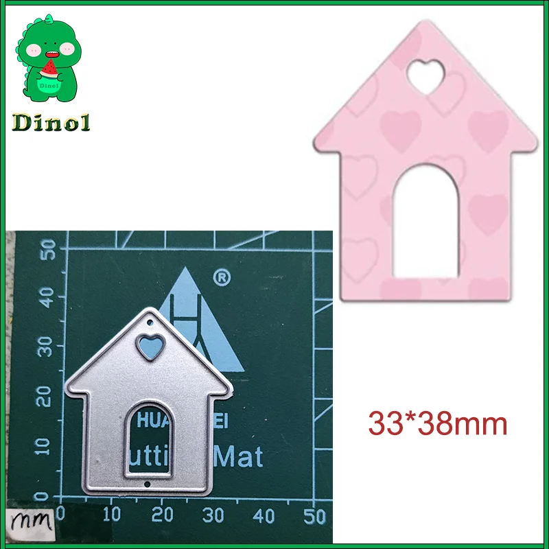 (16 видов конструкций) 33x38 мм полый домик в форме сердца, метка, металлические штампы, трафареты, вырезанные для «сделай сам», скрапбукинг, альбом, карточка, тиснение