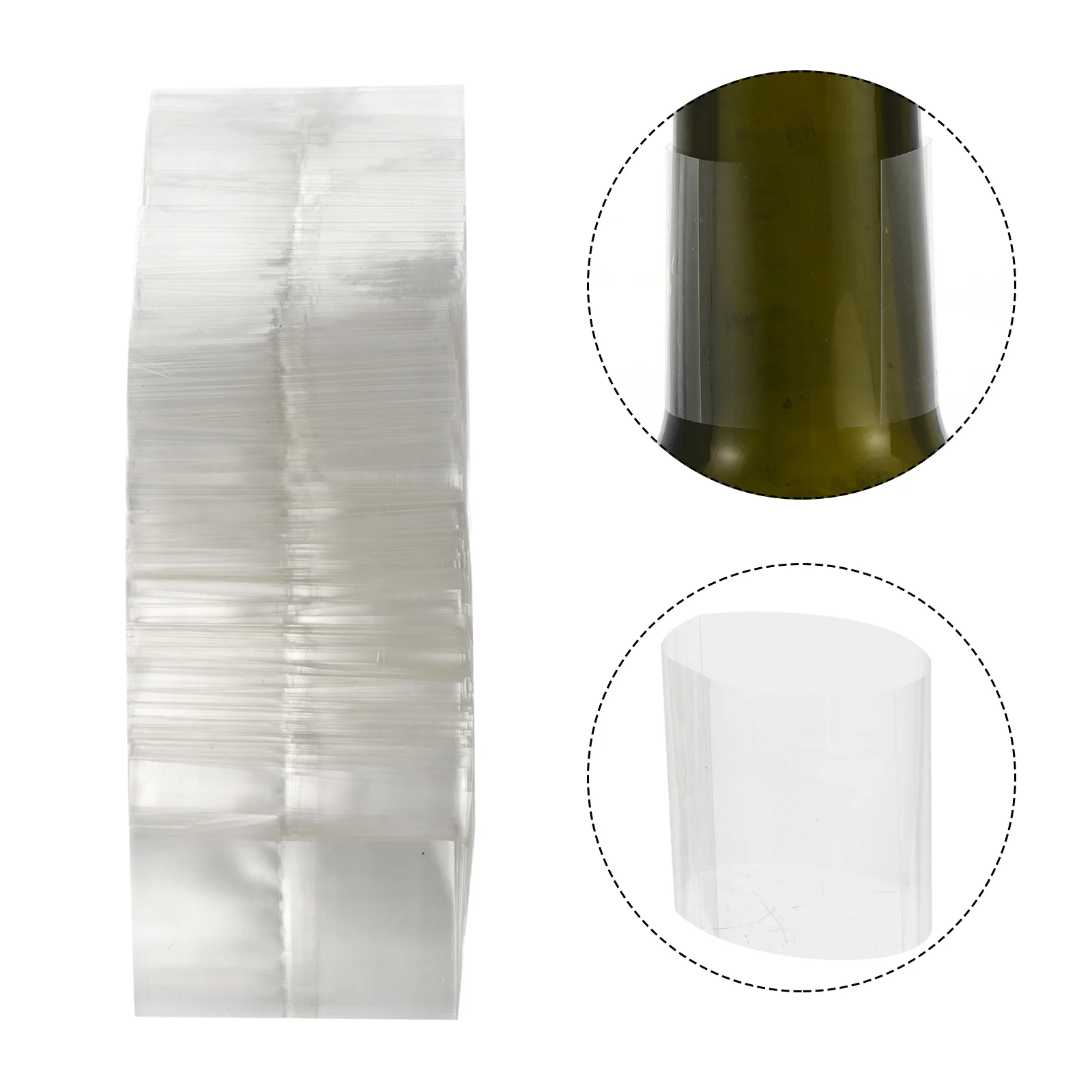 

400Pcs Shrink Wrap Bag Transparent Waterproof Heat Shrink Bag Bottle Sealer Film