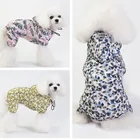 Одежда для собак с перьями, дождевик, одежда для домашних питомцев, дождевик с капюшоном на четыре ножки, весна-лето, модная одежда с мультяшным принтом для мальчиков и девочек