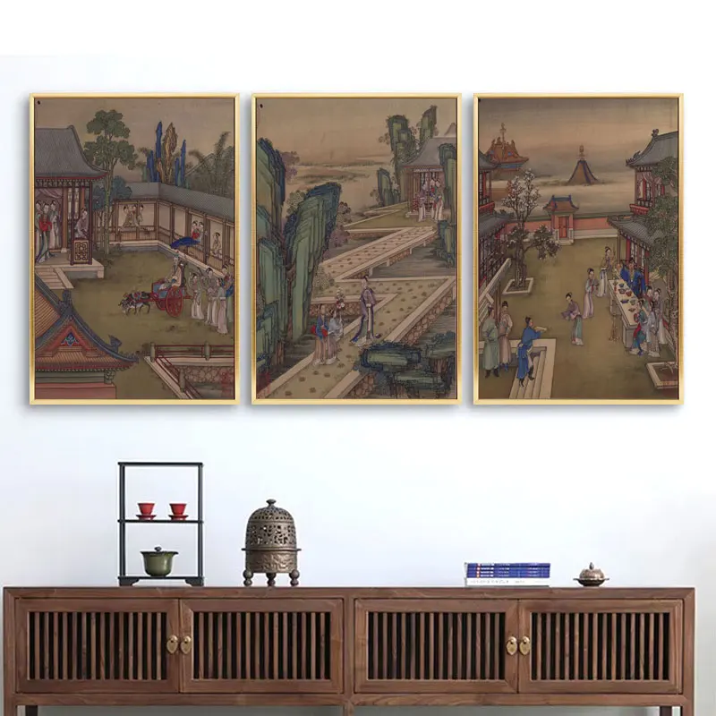 

Traditional Chinese Ancient Woman Wall Art Pictures Living Room Bedroom Canvas Painting Character Poster Prints Vintage Home Déc