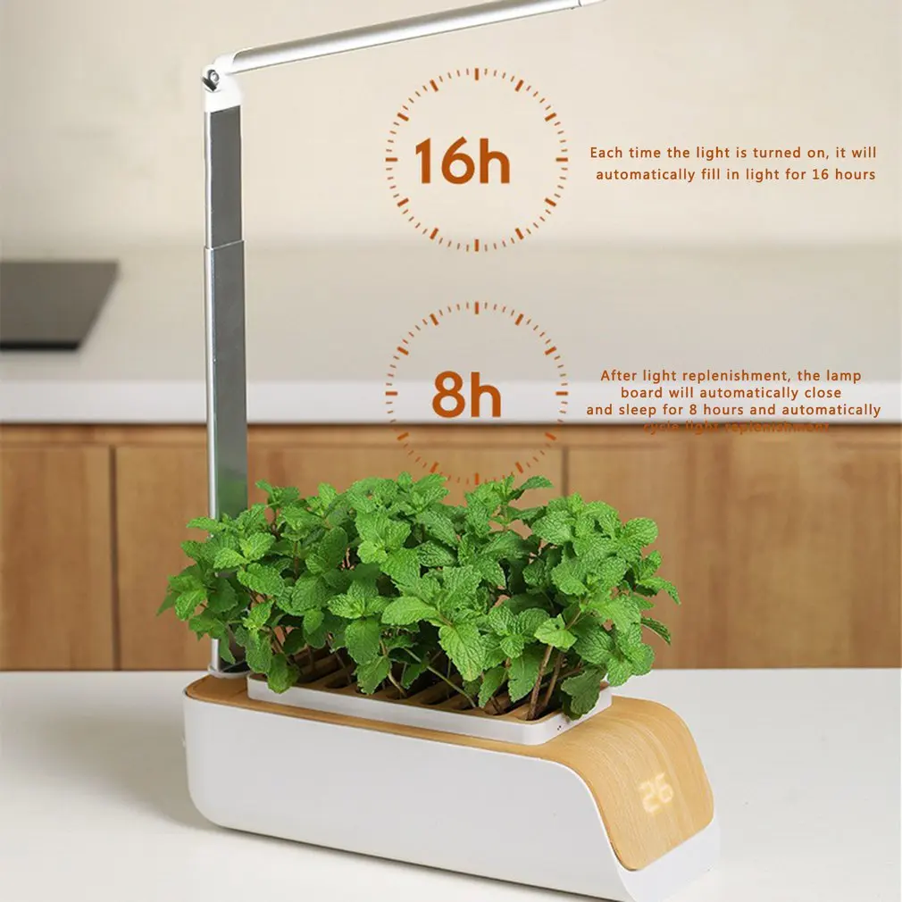 

Smart Vegetable Automatic Hydroponics Growing System Soilless Cultivation Of Small Flower Pots with Led Grow Light Home Kitchen