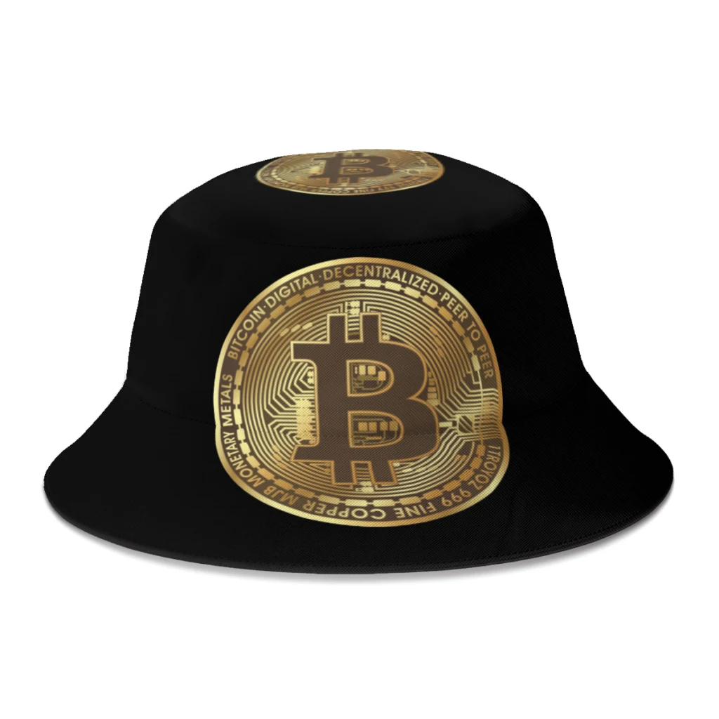 

Summer Unisex Bucket Hat Bitcoin Crypto Currency Women Men Fishing Fisherman Hats Autumn Outdoor Travel Boonie Hat for Bob