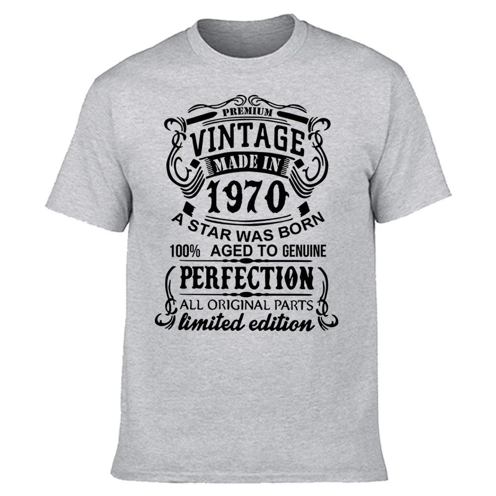 

Vintage 1970 Aged to Perfection T Shirts Graphic Cotton Streetwear Short Sleeve Original Parts Retro Birthday Gift T-shirt