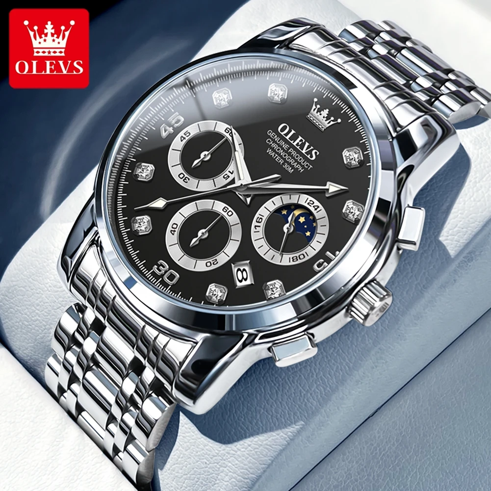 Часы мужские Кварцевые водонепроницаемые из нержавеющей стали 30 м