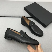 luxurious designer 2021 new mens made in italy leather loafers with collapsible heels