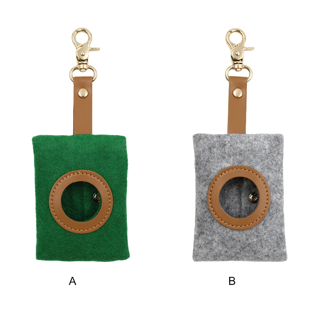 

Портативный фетровый раздатчик для отходов домашних животных, многоразовые вместительные пакеты для уборки, держатель, зеленые товары для ...